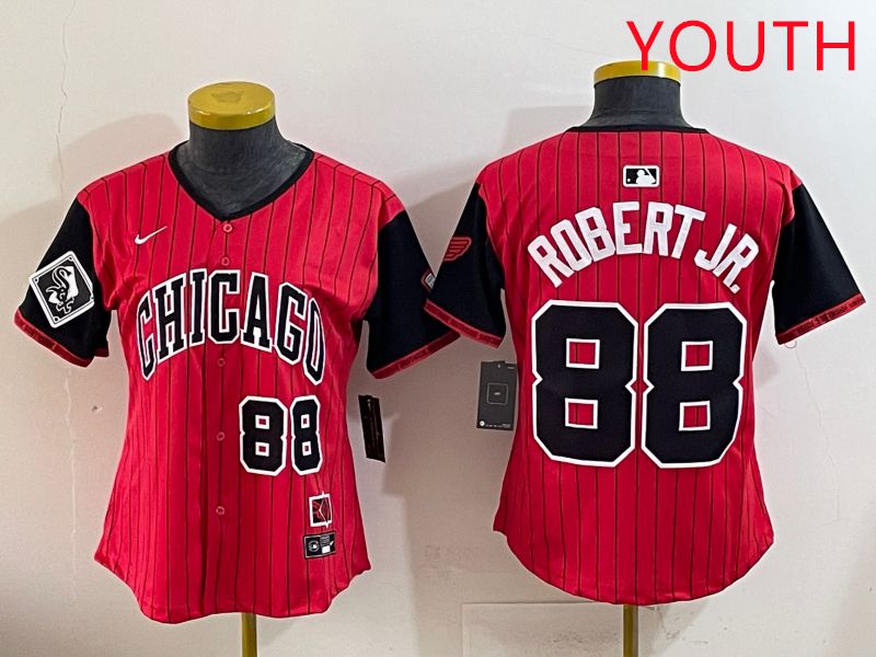 Youth 2025 Chicago White Sox #88 Robert jr Red Joint Name Nike MLB Jersey style 6